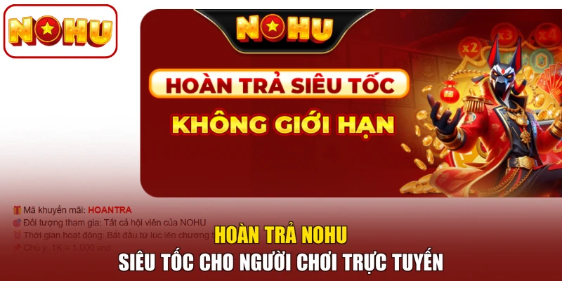 Hoàn trả NOHU siêu tốc cho người chơi trực tuyến